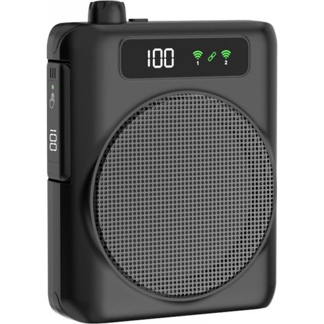 Amplificador Vocal Portátil - Altavoz Con Micrófono De Solapa - Compartimento De Carga Integrado - Para Profesores Guías Y Formadores - 1 Unidad (1/5)