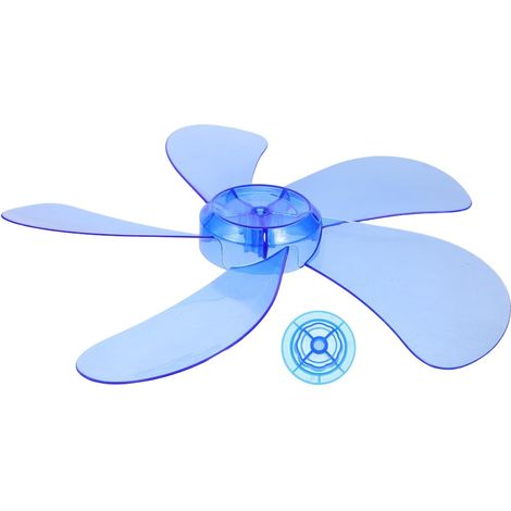 Pales de remplacement pour ventilateur industriel, 5 pales en plastique bleu, 40 cm, avec cache-écrou, pour intérieur et extérieur (1/5)