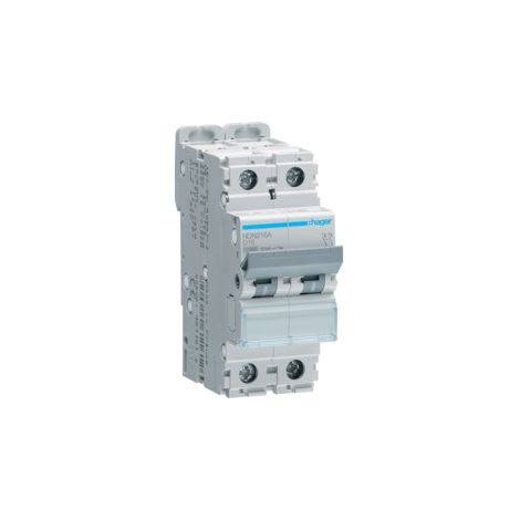 Interruttore Automatico 2P 16A 10Ka D 2M (Hager Cod. Ndn216A)