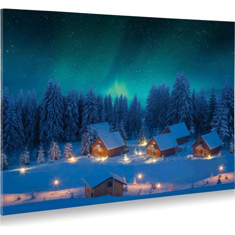 SFONDO POSTER AURORA BOREALE  CON FIBRE OTTICHE 76X56CM (1/2)