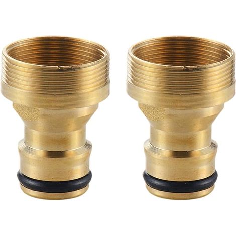 2 Pièces D'Adaptateur De Tube À Eau Doré, Adaptateur De Tuyau, Robinet Rapide, Connexion du Tuyau. (1/5)