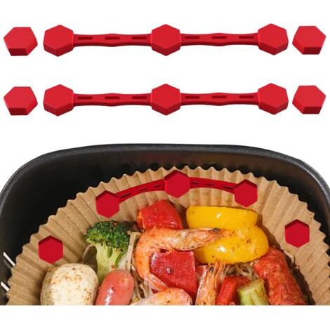 2 x Boucles magnétiques en silicone pour friteuse à air chaud, pour fixer le papier sulfurisé, compatibles avec les doublures en fer à repasser (1/5)