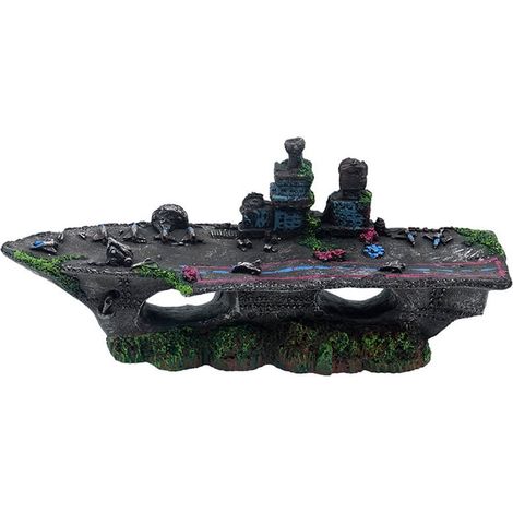 Épave De Bateau - Décor En Résine Pour Aquarium - Paysage Aquatique - 32 X 9,5 X 14 Cm - 1 Pièce (1/5)