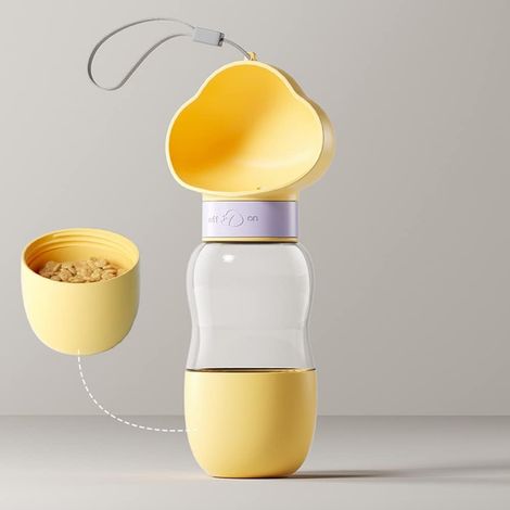 1 Distributeur d'eau portable, interrupteur rotatif, bol alimentaire séparé, pour chien et chat en voyage (1/5)