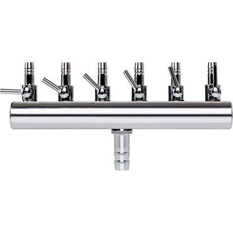 Diviseur de flux d'air pour aquarium, vanne de contrôle d'air pour aquarium, distributeur d'oxygène en acier inoxydable, accessoires pour pompe à air d'aquarium (1/5)