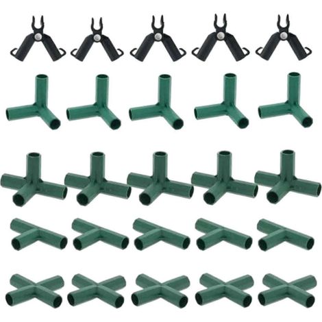 20 connecteurs pour structure de serre, tuteurs pour plantes, supports à fleurs, abri de jardin avec protection solaire (1/5)