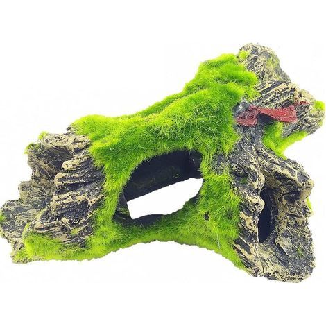 Aquarium Tronc d'arbre DéCoration, Décor de Grotte D'Aquarium pour Cacher Les Crevettes et Les Poissons Paysage Roche (1/4)