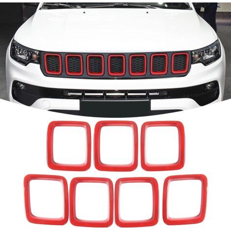 Grille rouge en ABS pour Jeep Compass MP 2017-2020 (1/5)