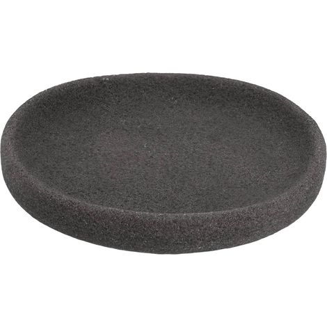Portasapone rotondo in poliresina con finitura grezza - grigio antracite - Tendance