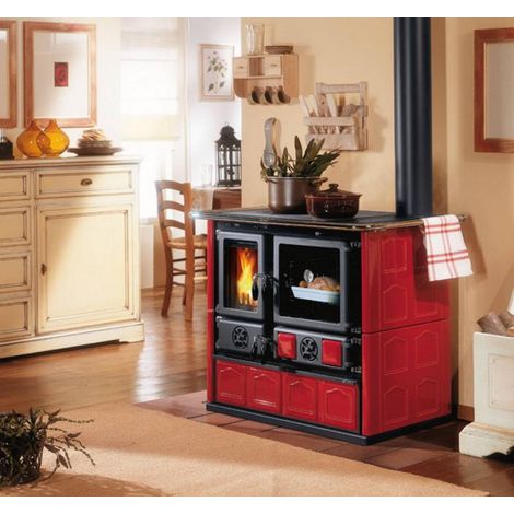 Cuisinière à bois raccordable - LA NORDICA Rosa.16 Maiolica Bordeaux 8.8 kW (1/5)