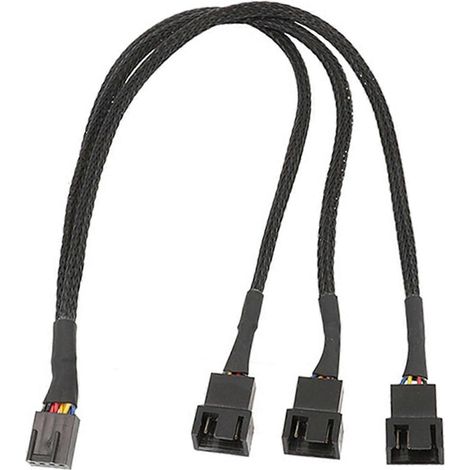 PWM-Lüfter-Splitterkabel, ummantelter Adapter, PC-Lüfter-Stromverlängerungskabel 1 auf 3/4 Konverter für Computer, mehrfarbig (Eine Minute und drei) (1/5)