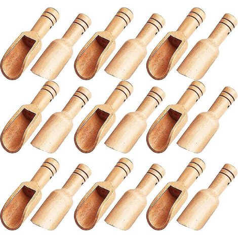 Set mit 30 Mini-Holzlöffeln, Mini-Bambuslöffeln, kleinen Badesalzlöffeln, kleinen Gewürzgeschenken.