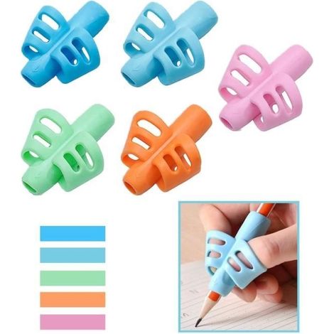 5 PièCes, Porte-Stylo D'éCriture Pour Enfants, PoignéEs De Crayon En Silicone Coloré, Outils De Correction De Posture Pour Que