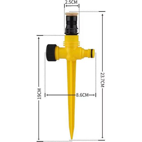 Arroseur de Jardin, 360 Degrés Robuste Arroseur à Impact Grande Surface Pulvérisateur D'irrigation Automatique avec Piquet 2 Pièces (1/4)