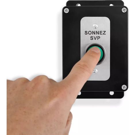Bouton sans fil haute-résistance supplémentaire - 800m / NOIR "Sonnez SVP" (Gamme PROTECT 800) (1/3)