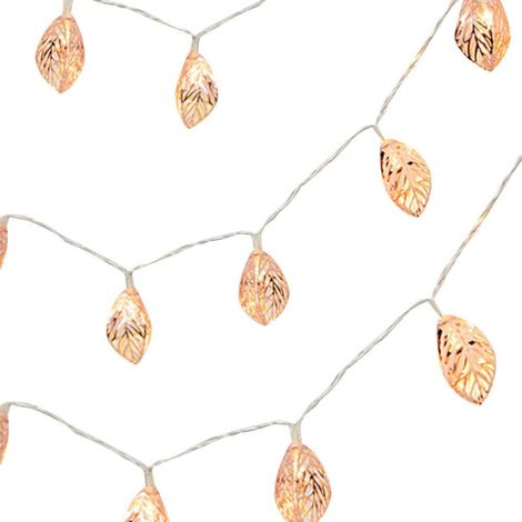 MINKUROW Led Hierro Hoja De Oro Lámpara Cadena 3d Hueco Hoja De Oro Lámpara Cadena Color Decorativo Lámpara Flash Lámpara Cadena 2 Metros 10 Bombillas (1/5)