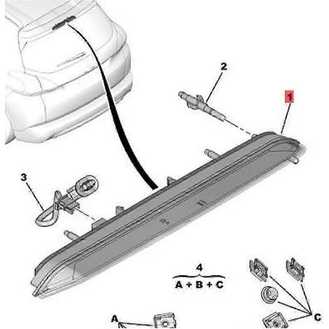Feu stop LED avancé 9600412680 pour voiture, compatible avec les modèles SW II 508 SW (2008) et C4 Picas 6351LX. (1/5)