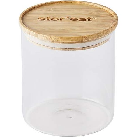 Bocal De Stockage Connecté Stor'Eat Verre Borosilicate Résistant Protège de l'Humidité Couvercle Hermétique Coloris Bambou Sans BPA 850 ml (1/5)