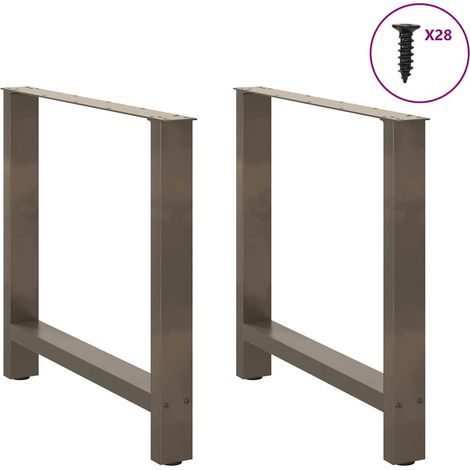 Esstischbeine Naturstahl 2 Stk. 70x(72-73) cm Stahl