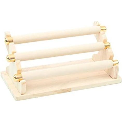 3-Tier Wooden Ring Display Stand, T-Bar Showcase Display and Organizer - Apricot (1/5)