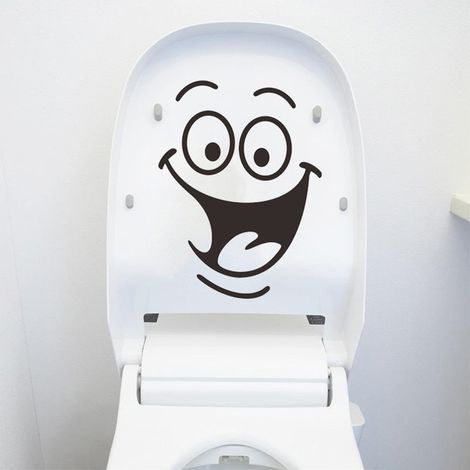 2 Pcs Smiley Stickers Pour Toilette, Diy Sticker Mural Drôle Pour Wc, Créatif Imperméable Amovible Décorations Stickers, Pour Toilette, Salle De Bain, Baignoire Porte Autocollant Stickers Muraux (1/5)