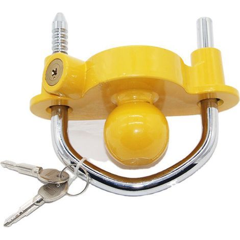Antivol Remorque Antivol Remorque Attelée Cadenas Remorque Antivol Caravane Universel pour d'Attelage Verrouillage 2 Clés jaune (1/2)