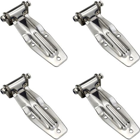 Adecuado para bisagras de puerta de refrigerador de acero inoxidable (4 unidades), aplicable a accesorios para camiones, furgonetas y vehículos de reparto.