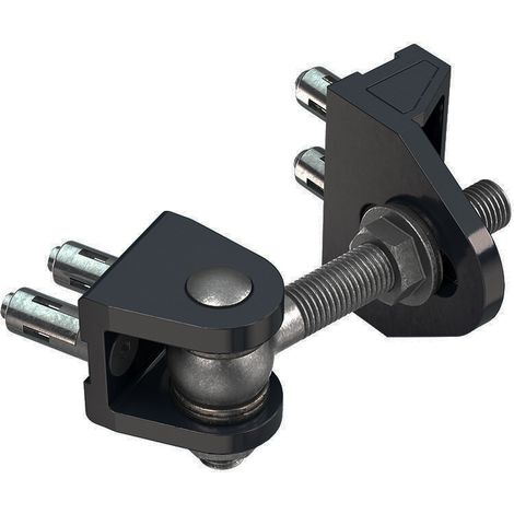 Locinox – Charnière à visser Bolton HD4D 16mm Quick-Fix noir – Ouverture 180° – Réglable en hauteur jusqu'à 15mm – P000133899005 (1/2)