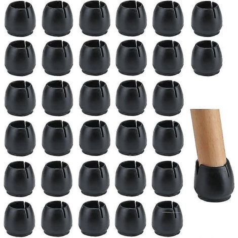 Embouts de pieds de chaise en caoutchouc, patins noirs, protections pour pieds de chaise, cadeau (1/5)