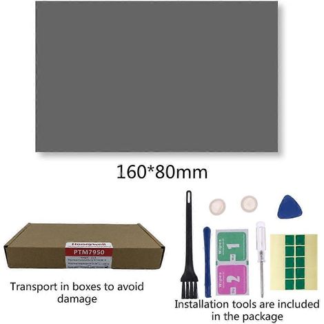 Honeywell - Pad thermique, pâte thermique en silicone à changement de phase pour ordinateur portable, pâte pour processeur et carte graphique 0-80160 mm