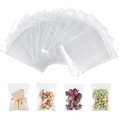 Sachet Plastique Transparent 6 x 8 cm, Lot de 100 Sachet Zip Pochon Plastique, Sachets Plastiques Refermables pour Bijouterie, Confiserie, Composants Électroniques (1/5)