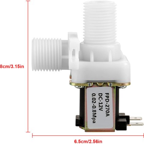 Électrovanne en plastique 12 V CC DN15 G1/2, normalement fermée, avec interrupteur d'arrivée d'eau (1/5)