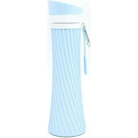 Faltbarer Silikon-Reisebecher, Silikonbecher für Outdoor-Sportarten, faltbarer Silikon-Wasserkocher, tragbare Reise-Wasserflasche, tragbarer Camping-Wasserkocher (blau) (1/5)