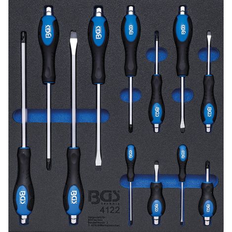 BGS Set di 12 cacciaviti in acciaio cromo-vanadio