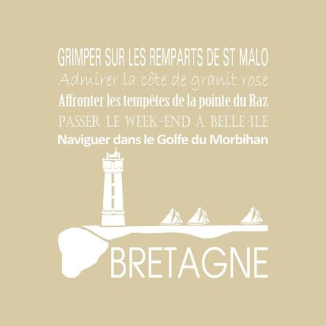 Tableau sur toile Bretagne beige 30x30 cm - Impression sur Toile Murale Décorative - Image imprimée en HD sur Toile - Toile sur Châssis en Bois FSC - Fabriqué en France