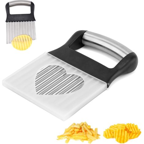 Coupe Patate Ondulée, 13x9,5cm Coupe-frites en Acier Inoxydable, Outil de Cuisine pour Couper des Tranches pour Concombres Carottes Tomates et Fruits(1pcs) (1/5)