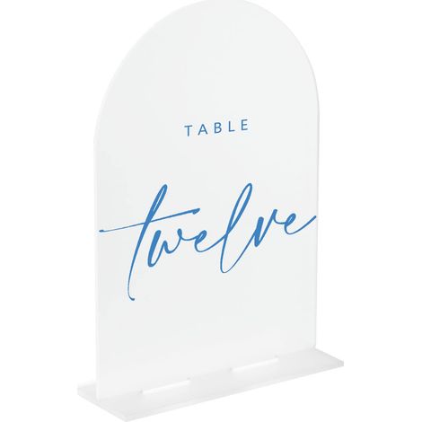 Lot de 10 panneaux de table arrondis en acrylique givré avec support pour décoration de mariage, événements et fêtes, 13 x 18 cm (1/5)