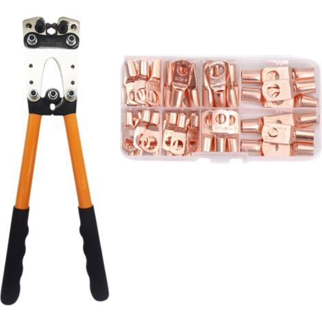 Pinza crimpatrice ad alte prestazioni per cavi batteria, pinza crimpatrice per terminali di fili, set di terminali in rame (1/5)