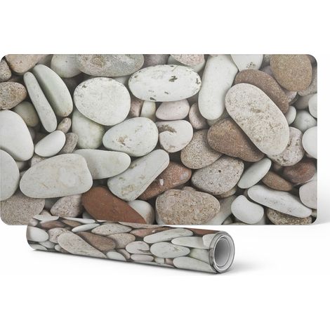 Alfombrilla de escritorio antideslizante y duradera con dise帽o de piedras de playa, 100x50 cm.