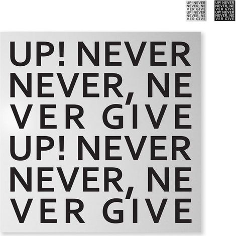 Magnettafel Modernes Design Quadratisch 50x50cm Büro Never Give Up - Grau (1/5)