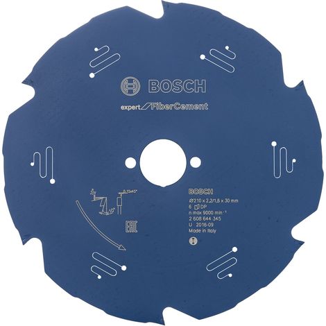 Bosch – Lame de scie circulaire diamant 210 mm – Alésage 30 mm – Denture PCD pour fibrociment – Technologie anti-vibration (1/5)