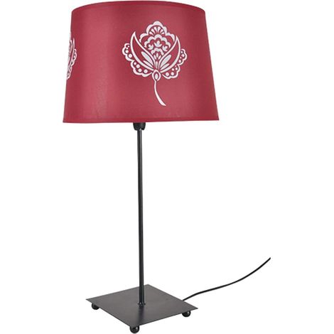 Lampe metal Fleur Rose