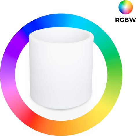 Jardinière cylindrique LED RGBW - 5W - 40 x Ø 40cm -