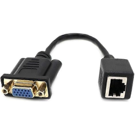 Câble adaptateur VGA vers RJ45, connecteur femelle/mâle vers femelle, rallonge de ligne pour le transfert de signal VGA sur de longues distances (1/5)