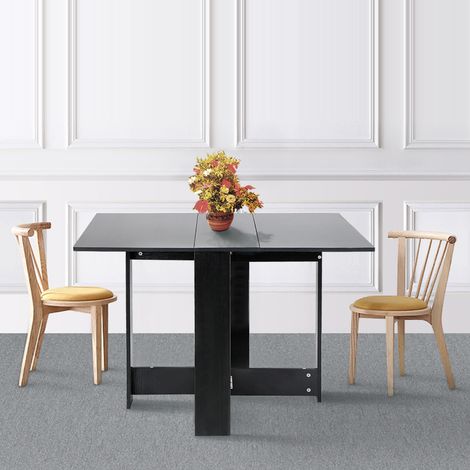 Sifree – Table pliante contemporaine 4 à 6 personnes – Mélaminée noir – Dimensions 103 x 76 cm – Facile à ranger et à nettoyer (1/4)
