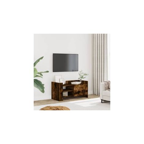 Meuble TV chêne fumé 80x35x40 bois d'ingénierie (1/5)