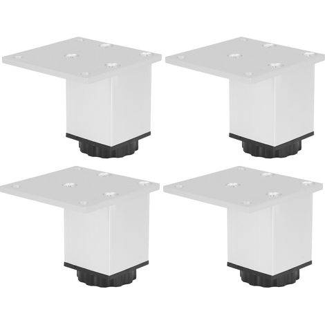 Lot de 4 pieds de canapé en alliage d'aluminium, carrés et réglables, pour meubles et armoires, 60 mm. (1/5)