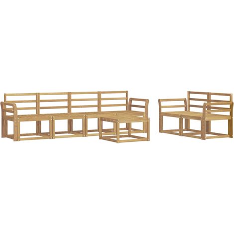 Outdoor Sofa Set 7 pcs White 59 x 59 x 37 cm Solid Acacia Wood vidaXL (1/5)