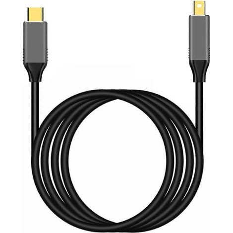 Adaptateur de câble USB Type-C vers Mini DisplayPort 4K de 1,8 m (1,8 m) et Thunderbolt 3 DP de 1,8 m (1/5)