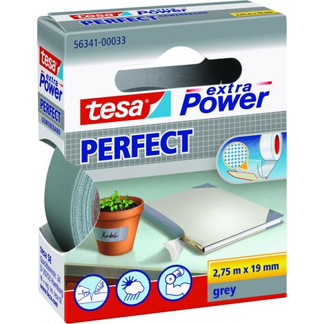 tesa PERFECT 56341-00033-03 Gewebeklebeband tesa® extra Power Grau (L x B) 2.75 m x 19 mm 1 St.